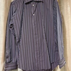 Zara Men's Striped Purple Shirt